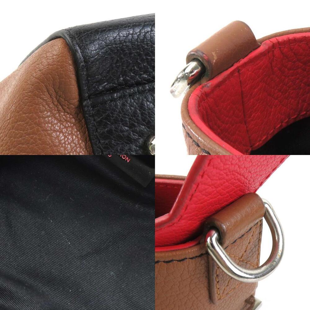 Givenchy 2way Shoulder Bag Leather Black Brown Red - Picture 3 of 5